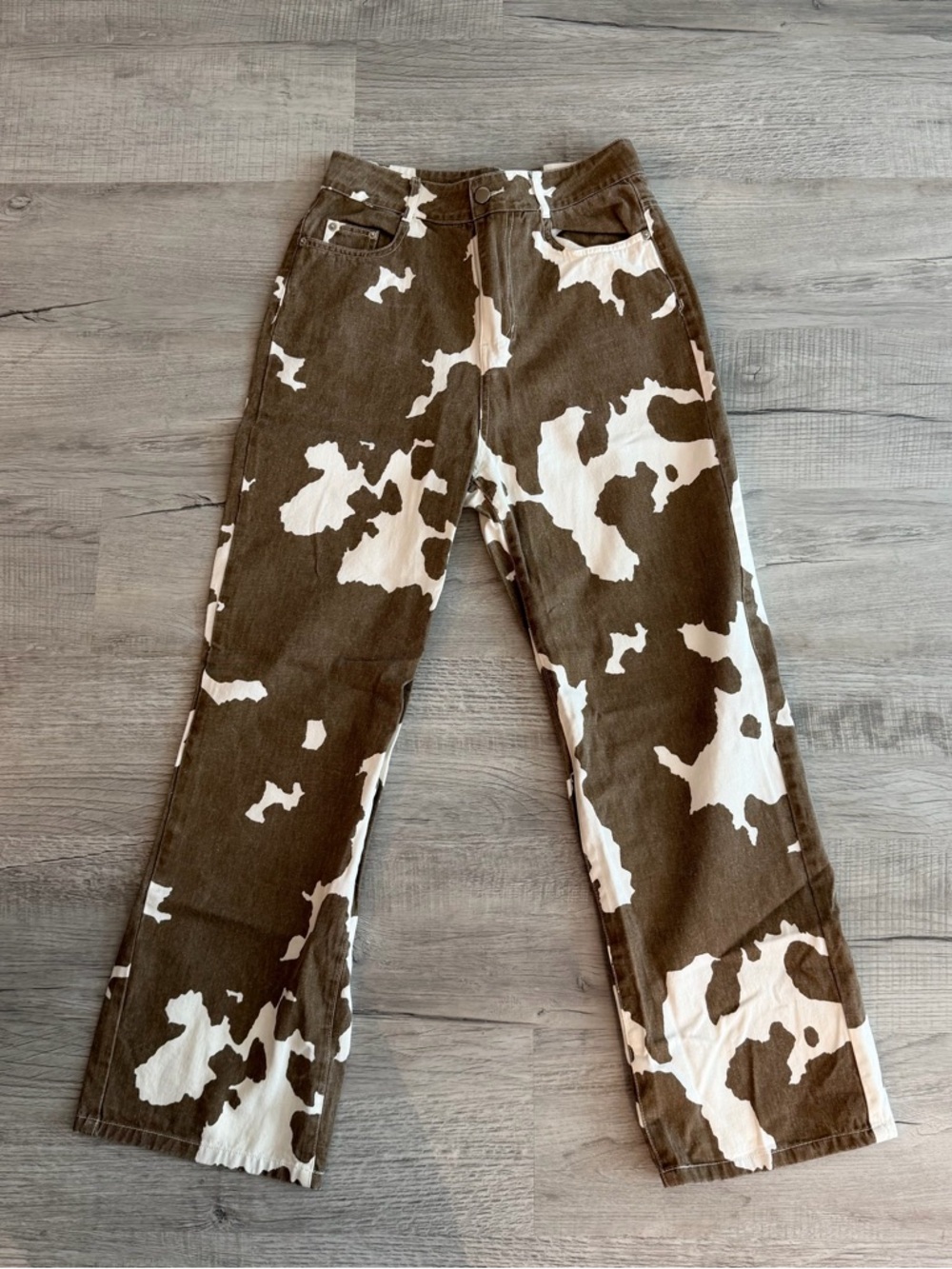 12th Tribe Midland Cow Print Jeans
